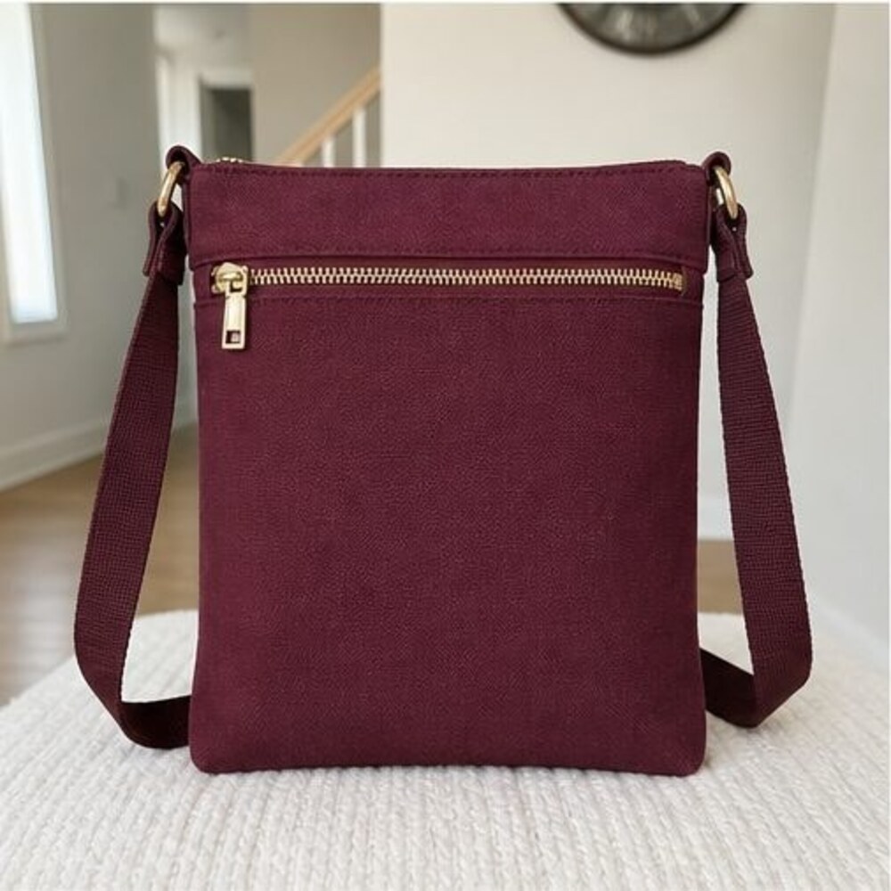 Burgundy Canvas Crossbody Bag